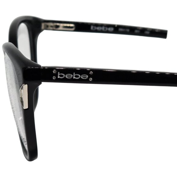 Bebe BB4178 Jet Black Eyeglass Frames 53-17-135 Women’s Cat Eye Optical Glasses - Picture 4 of 7
